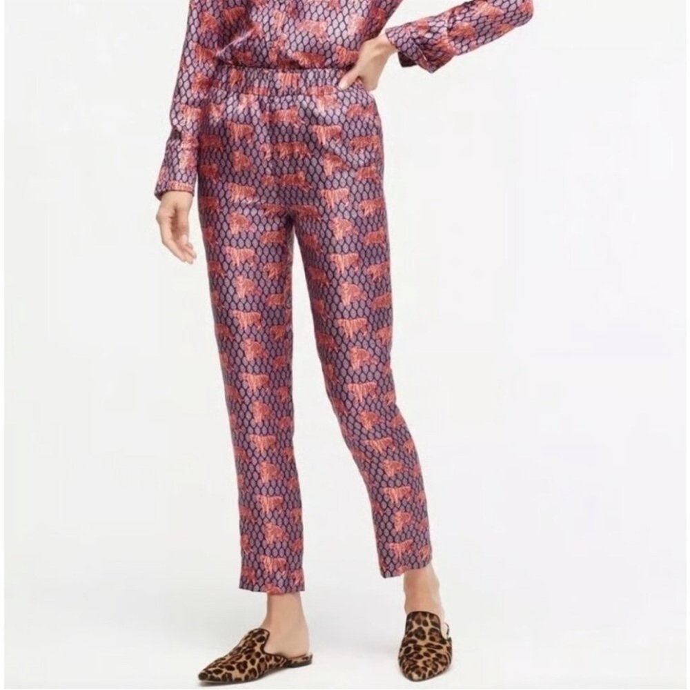 J.Crew Collection silk tiger print pants